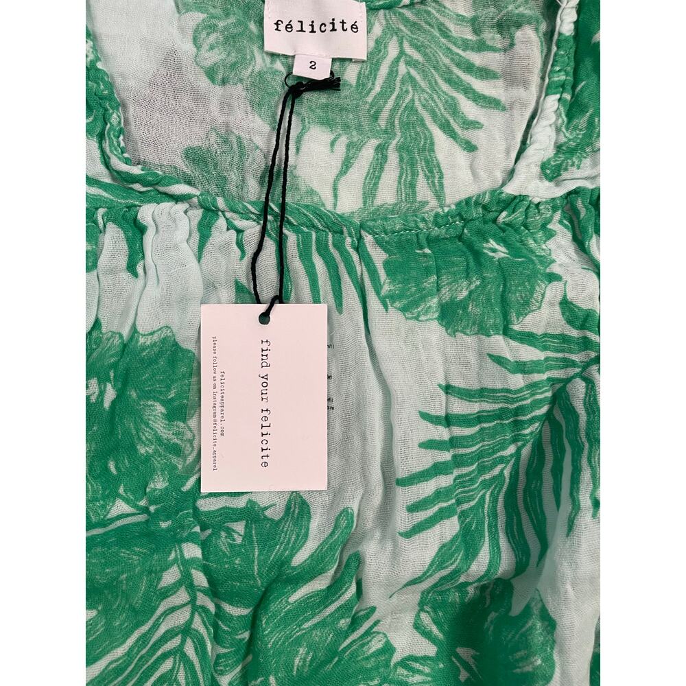 Felicite Apparel, Peasant Top, Green NWT Size: 2 - Picture 2 of 6